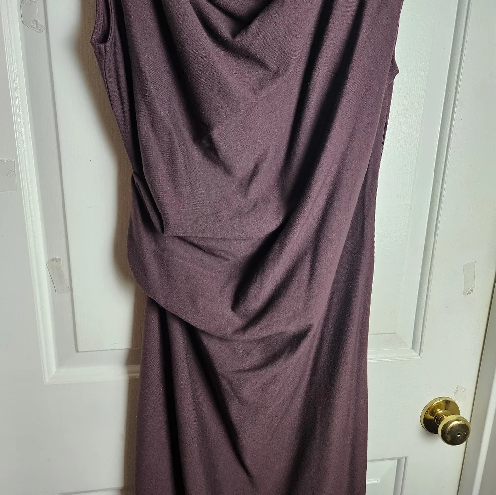 G.I.L.I. (Got It Love It) Women Wine Runched Slimming Dress Size 14 - Picture 3 of 12